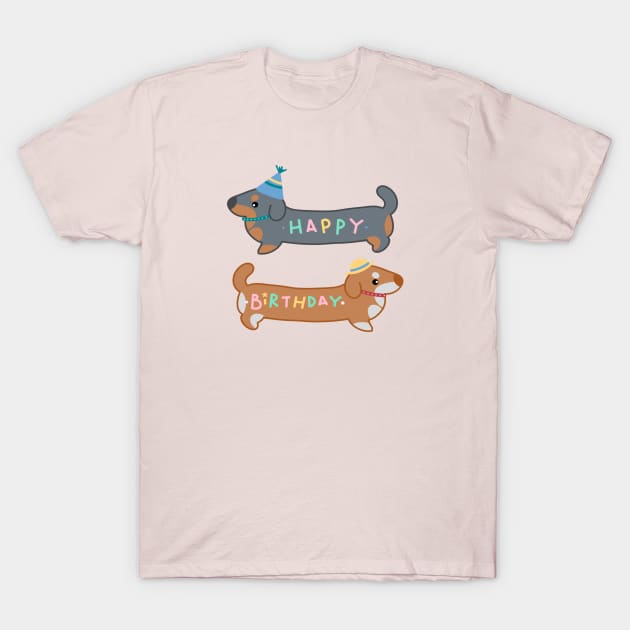 HAPPY BIRTHDAY DACHSHUND T-Shirt by MAYRAREINART